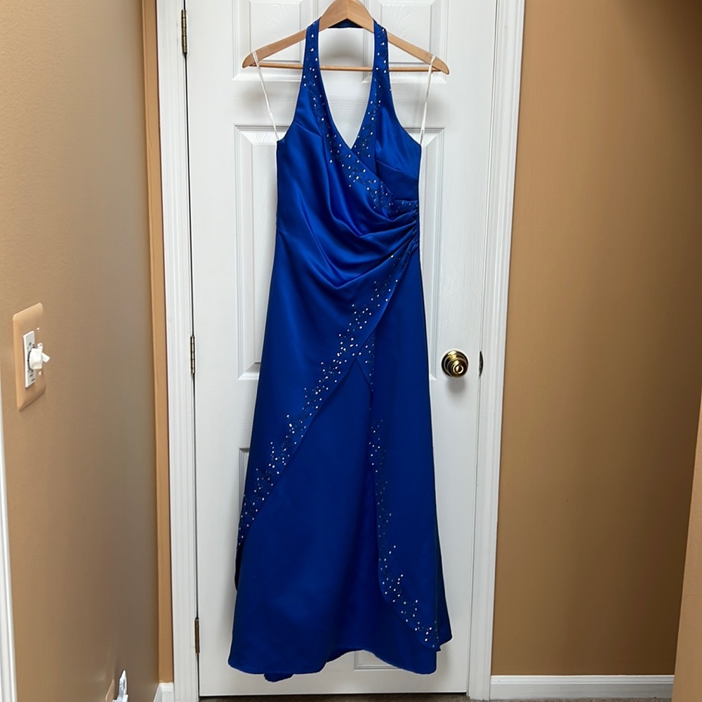 Rampage Embellished Floor Length Halter Gown
